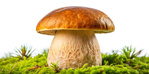 Boletus edulis porcini king bolete mushroom with clipping path