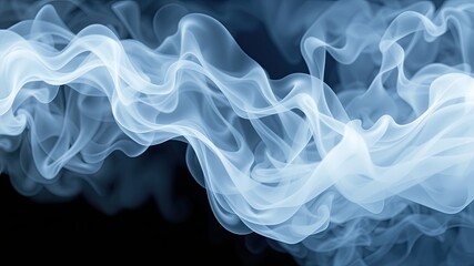 Fototapeta premium Smoke on black, wavy smoke on black isolated background, wavy smoke and black screen wallpaper,