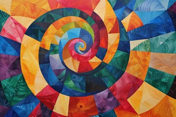 Fototapeta premium ai generative geometric pattern in radial tessellation