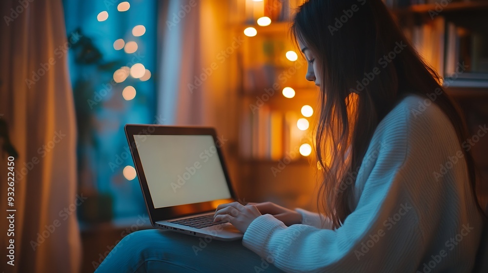 Poster human use laptop technology internet learning and study online class technology network elearning on