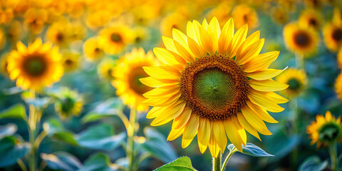Obraz premium Sunflower leaves in full depth of field