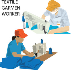 Garmen fashion textile worker make a product 