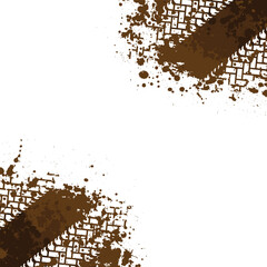 Brown grunge ink blots truck tires
