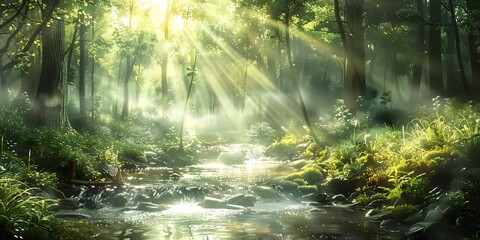 Obraz premium Forest sunlight magic.