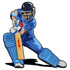 cricket athlete player illustration design vector art