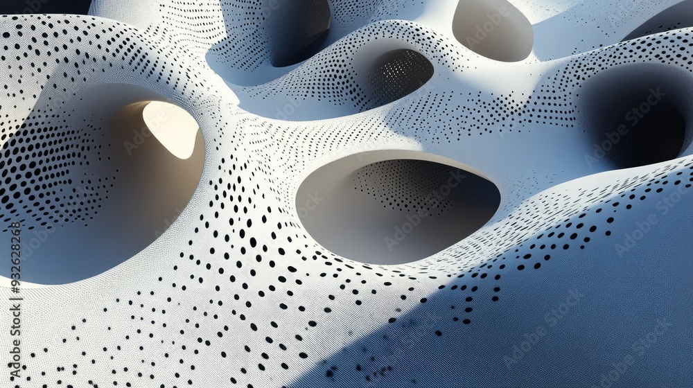 Poster 3d geometric shapes casting shadows, creating depth and dimension in an abstract design.