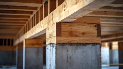 Formwork supports the second floor of a monolithic building Reinforcement of walls and ceiling Monolithic work during the construction of a building closeup construction technologies : Generative AI