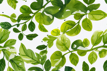 Obraz premium seamless pattern with green leaves 