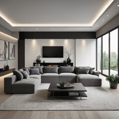 Fototapeta premium Modern living space modern lighting