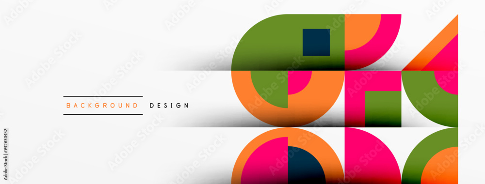 Poster Modern geometrical abstract background - circles. Business or technology presentation design