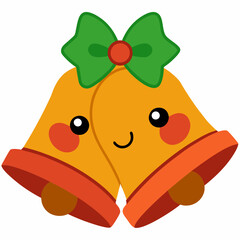 Design a vector illustration of Christmas Bells 2D flat illustration