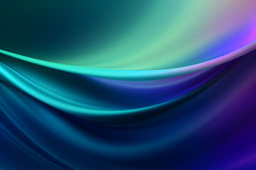 Obraz premium Abstract decorative green blue shade waves isolated on a black background.