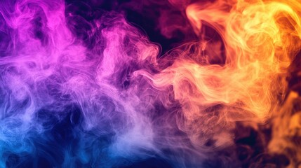 Abstract smoke patterns in vibrant colors, creating a mystical and ethereal effect.