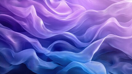 Obraz premium Abstract wave patterns in shades of purple and blue, creating a calming background.