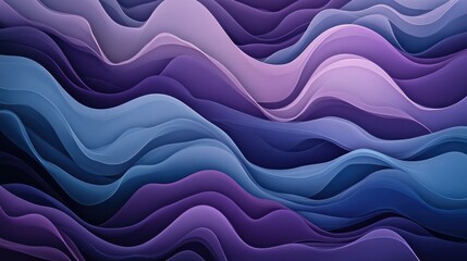 Fototapeta premium Abstract wave patterns in shades of purple and blue, creating a calming background.