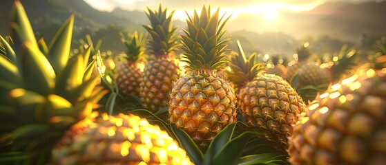 Fototapeta premium Pineapple farm panoramic.