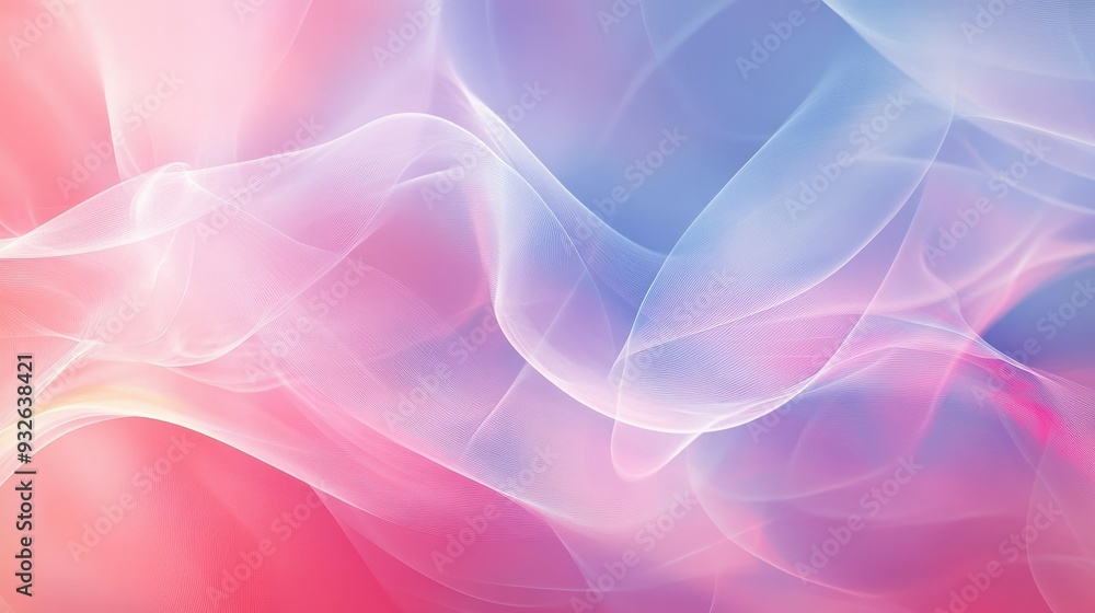 Poster soft, pastel abstract designs blending seamlessly into each other, creating a calm and soothing back
