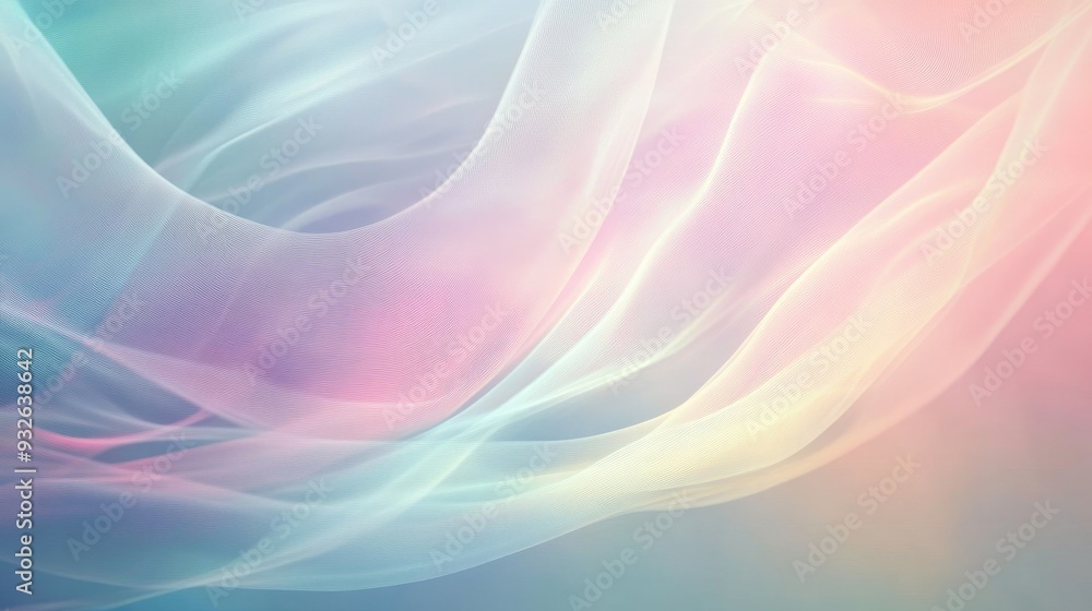 Poster soft, pastel gradients blending seamlessly into each other, creating a serene abstract background.