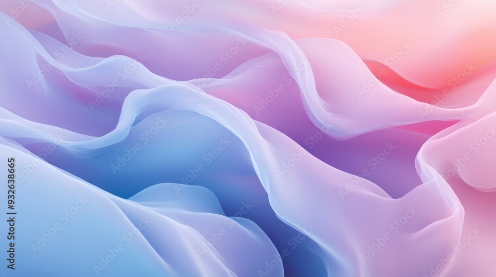 Poster soft, pastel gradients blending seamlessly into each other, creating a serene abstract background.