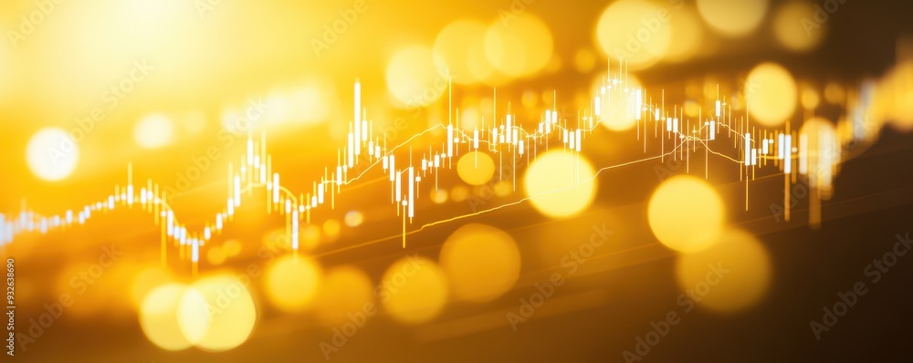 Poster dynamic financial graph with glowing elements representing market trends and analysis. ideal for fin