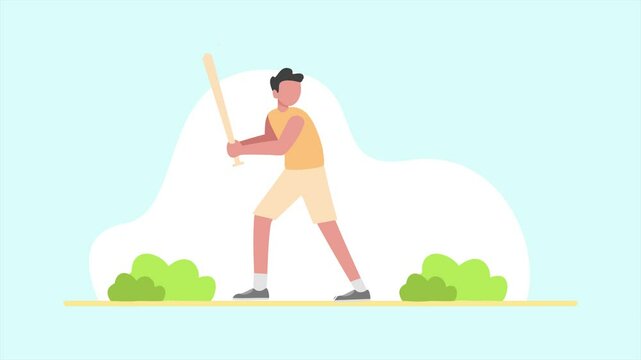 Animated video sport activity. Full length animation illustration. High quality 4k footage.
