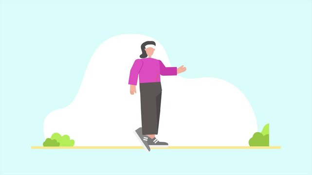 Animated video sport activity. Full length animation illustration. High quality 4k footage.