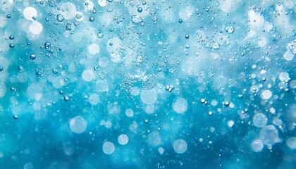 Ethereal Underwater Oxygen Bubbles: Mesmerizing Aqua Blue Macro Structure. Minimalist Composition with Elegant Gradient Texture for Graphic Design, UI, Web, and Marketing. Serene 4K Wallpaper with Cop