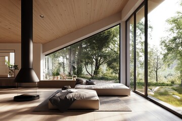 Modern Home with Large Windows and Natural Light