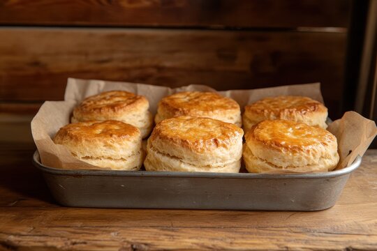 Newly made homemade buttermilk biscuits
