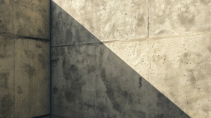 Corner Wall in Tan and Gray with Black Shadows