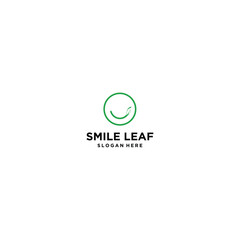 Smile leaf logo design logo template