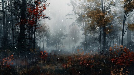 The image could be named Raindrops on a Window Overlooking a Sunset Field