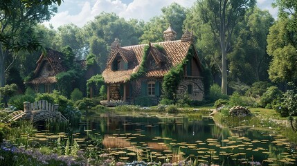 Obraz premium Nowo Wybudowane Osiedle z Bardzo Nowoczesnymi Budynkami i Zróżnicowaną Architekturą