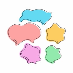 Bubble speech bundle with pastel color on a isolated white background (4)