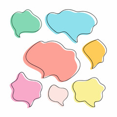 Bubble speech bundle with pastel color on a isolated white background (14)