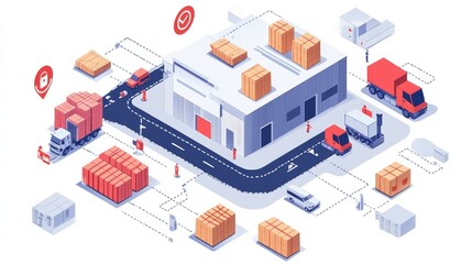 A supply chain flow diagram showing the steps from manufacturing to last-mile delivery, highlighting logistics complexity.
