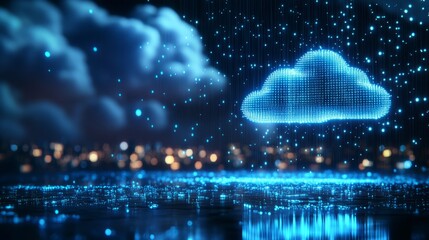 Digital rain of data falling on the background 