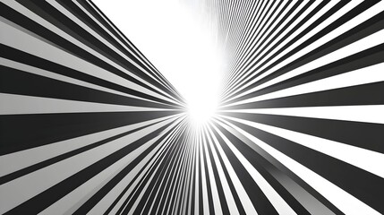 Obraz premium Abstract black and white background with strong volumetric straight lines that a sense of depth and perspective.