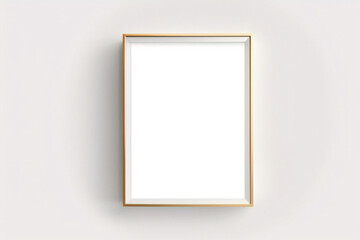 Maqueta de marco de póster de imagen de madera mínima sobre papel tapiz blanco	