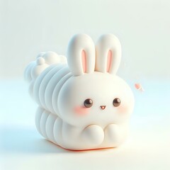 Cheerful Marshmallow Character on Cozy Textile