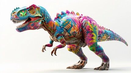 A Colorful, Graffiti-Covered Dinosaur