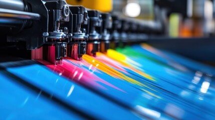 Printing Process - Close Up of Offset Printing Press