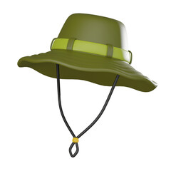 Camping Bucket Hat 3D Render, Essential Outdoor Headwear