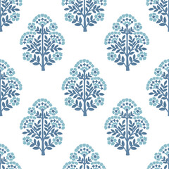 Floral Damask Pattern block print boho floral repeat pattern flower vector file