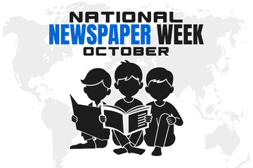 National Newspaper Week Background Newspaper Awareness Design