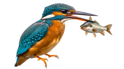 Kingfisher with Fish in Beak