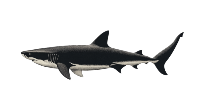 Grey Reef Shark Illustration