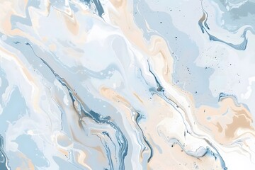Abstract marble pattern in light blue and beige colors on a white background, vector illustration. 