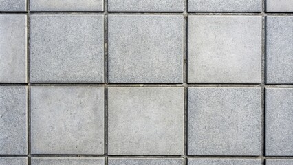 Top view of non-slip grey square terrace tiles on background, exterior, isolated, ceramic, floor, concrete, cement, effect
