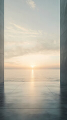 Fototapeta premium Simple sea view interior architecture